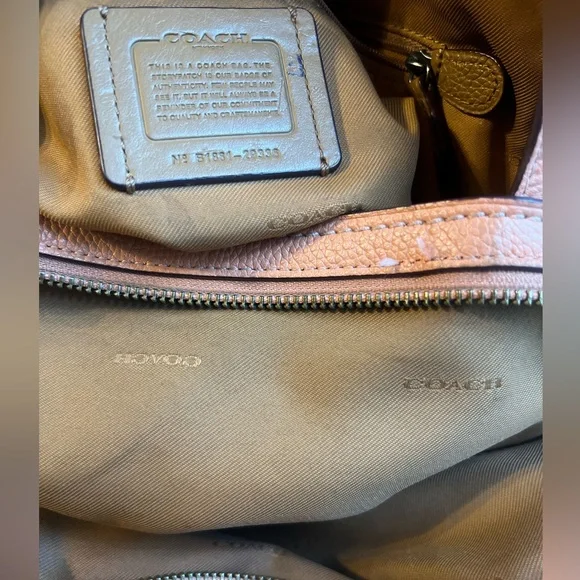 Coach Edie salmon Scalloped Pebble Leather Shoulder Bag - Picture 15 of 16